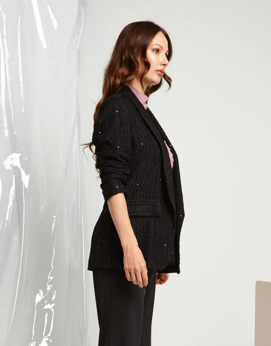 Giacca bouclé con paillettes