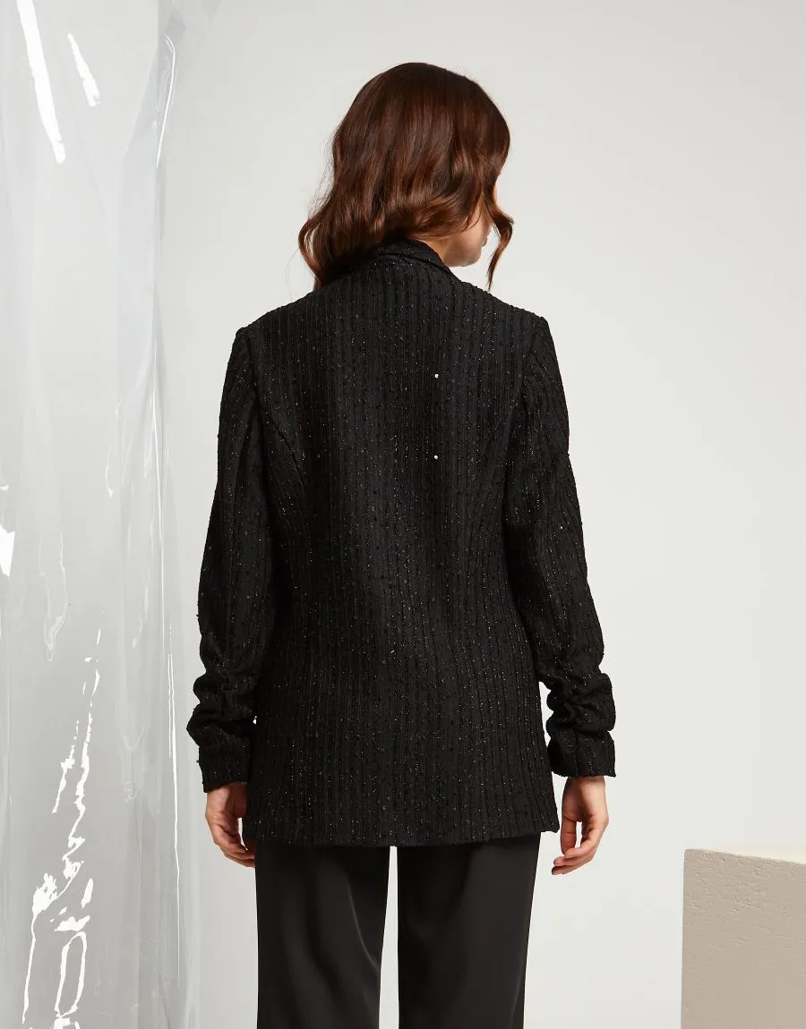 Giacca bouclé con paillettes
