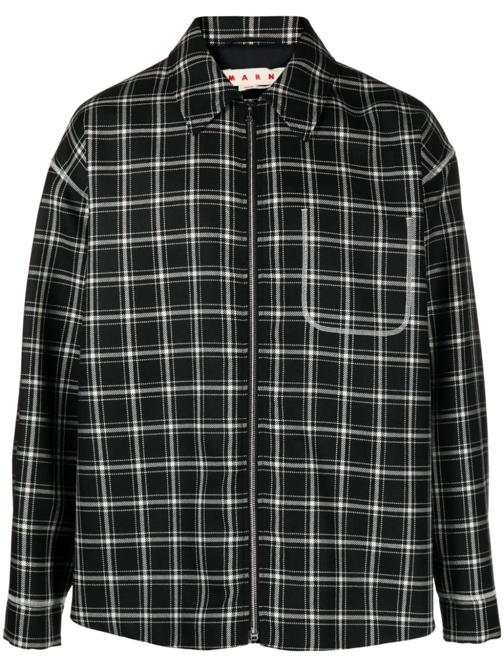 Giacca-camicia a quadri in nero - uomo