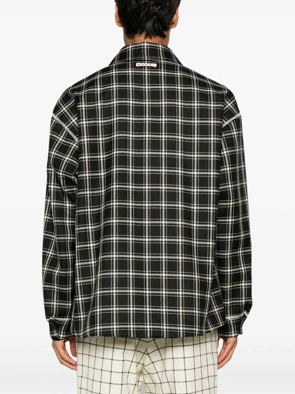 Giacca-camicia a quadri in nero - uomo