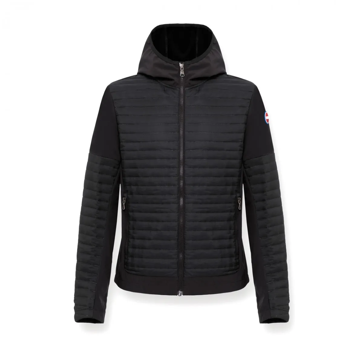 Giacca Con Cappuccio E Inserti Softshell , Nero