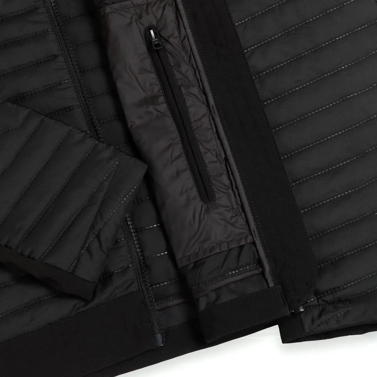 Giacca Con Cappuccio E Inserti Softshell , Nero