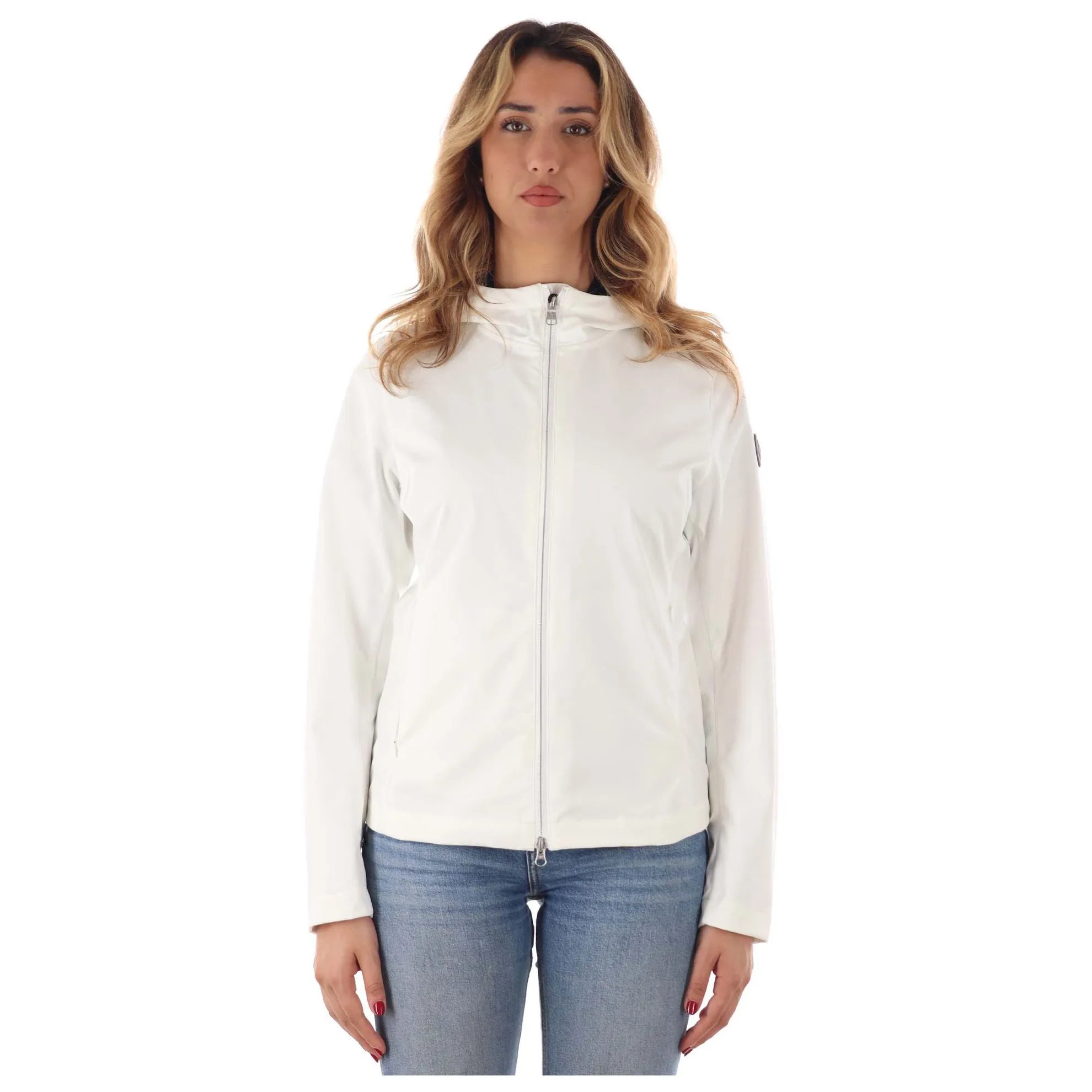 Giacca in softshell con cappuccio