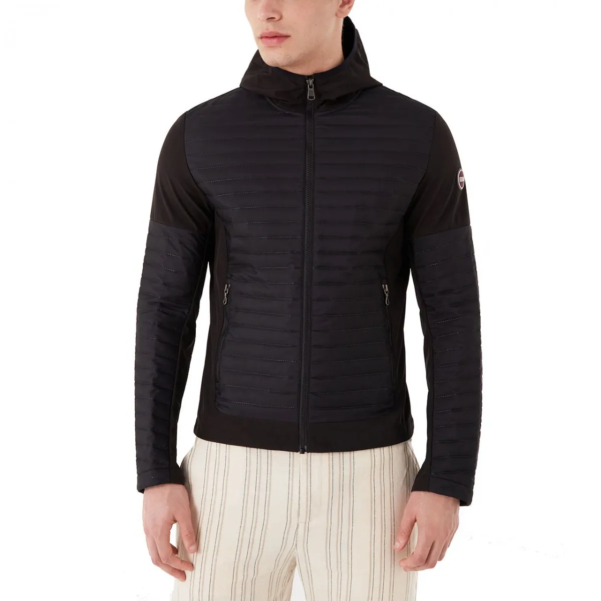 Giacca Interspace Con Inserti In Softshell, Nero