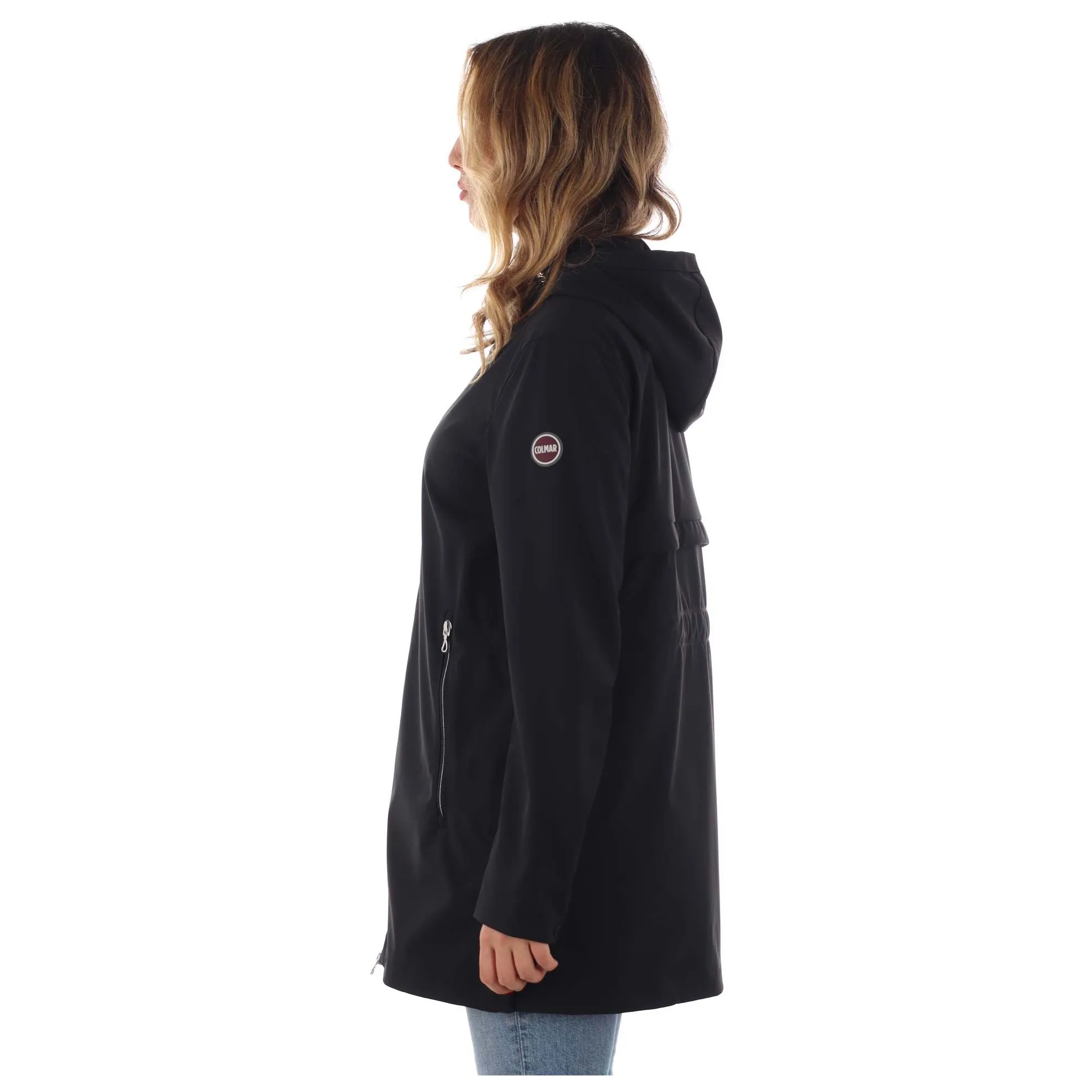 Giacca lunga in softshell stretch