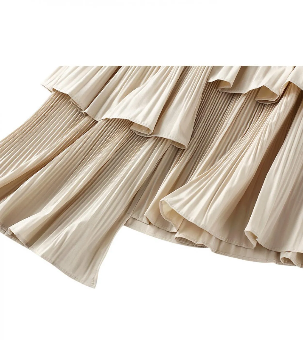 Gonna lunga midi estiva moda irregolare beige bianca donna primavera autunno casual gonne a vita alta con volant a vita alta fem
