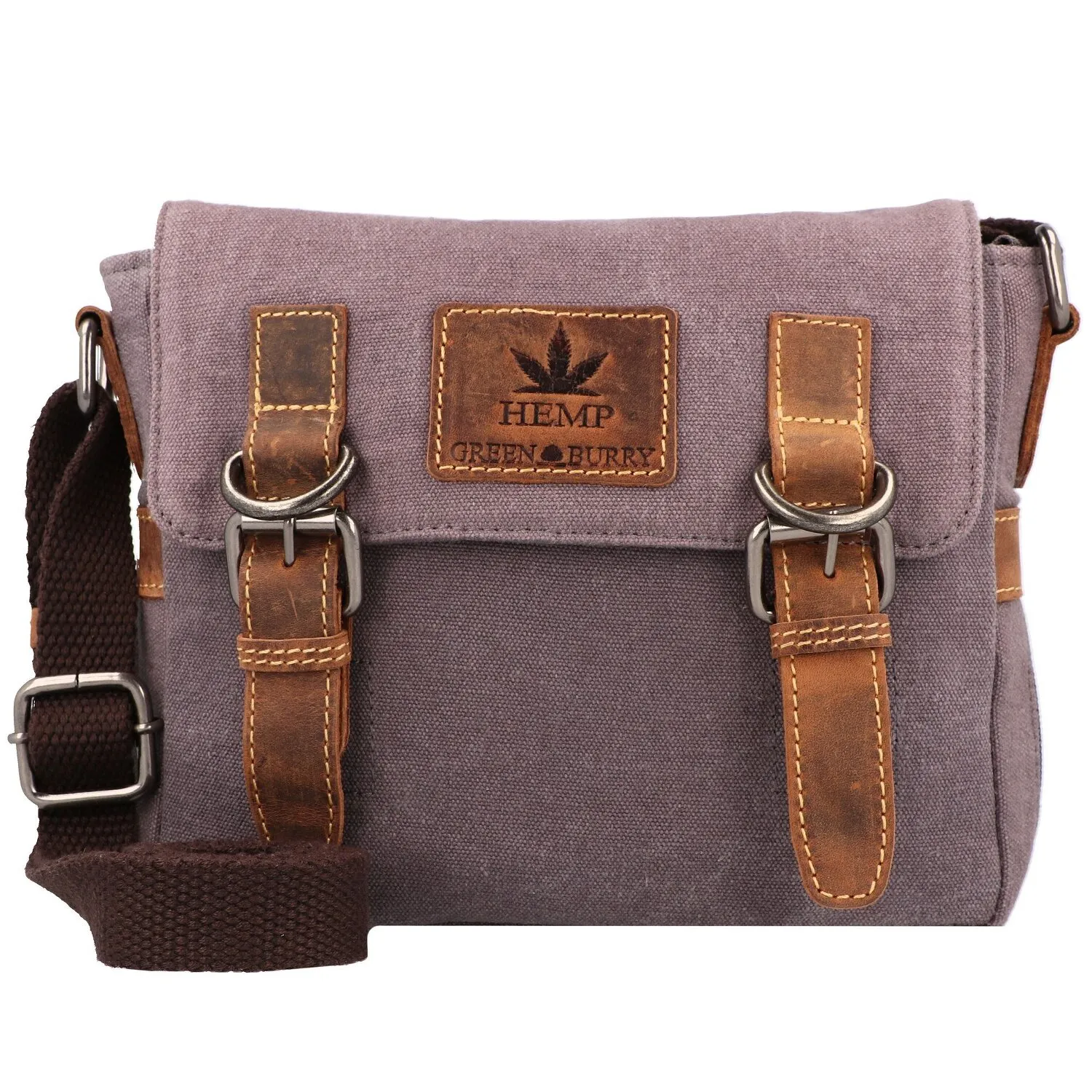 Greenburry Borsa a tracolla in canapa vintage 22 cm