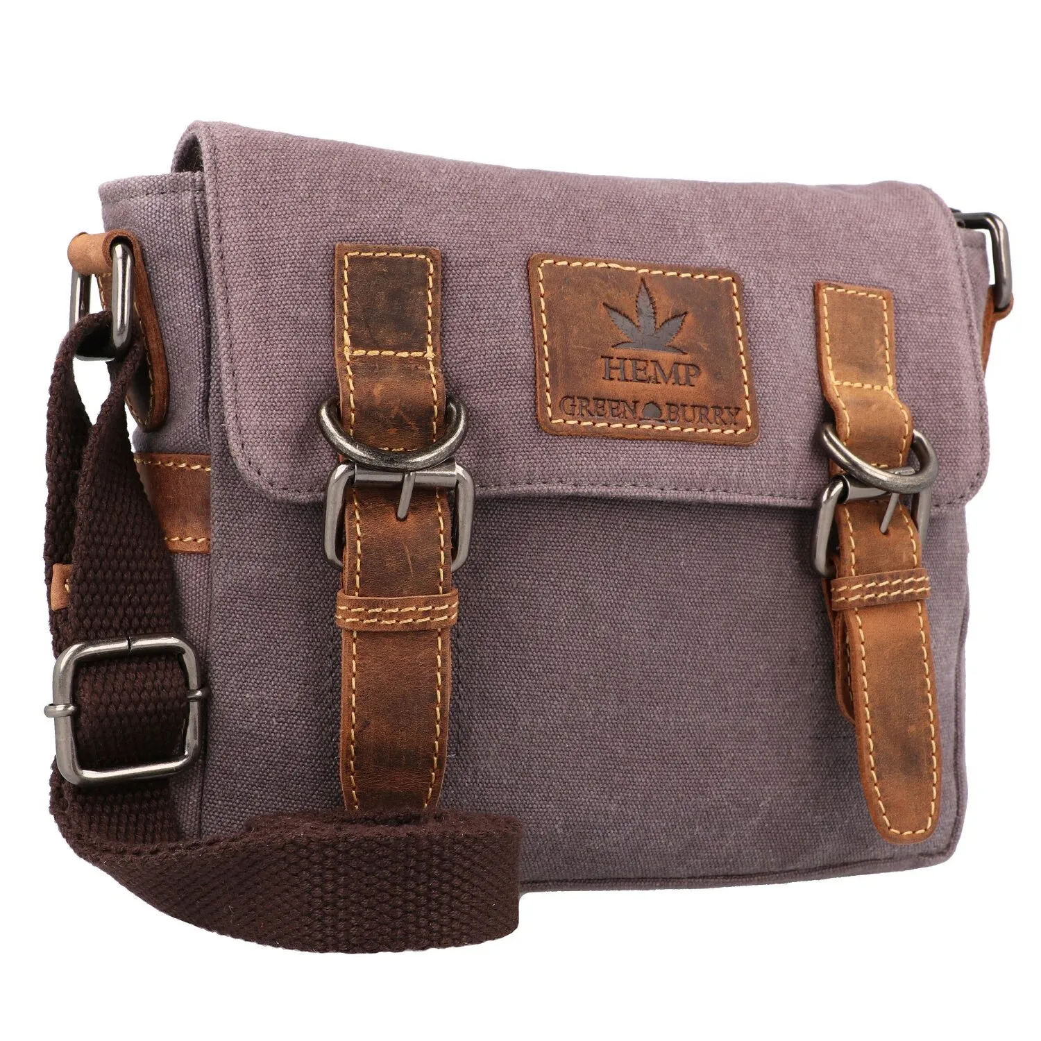 Greenburry Borsa a tracolla in canapa vintage 22 cm