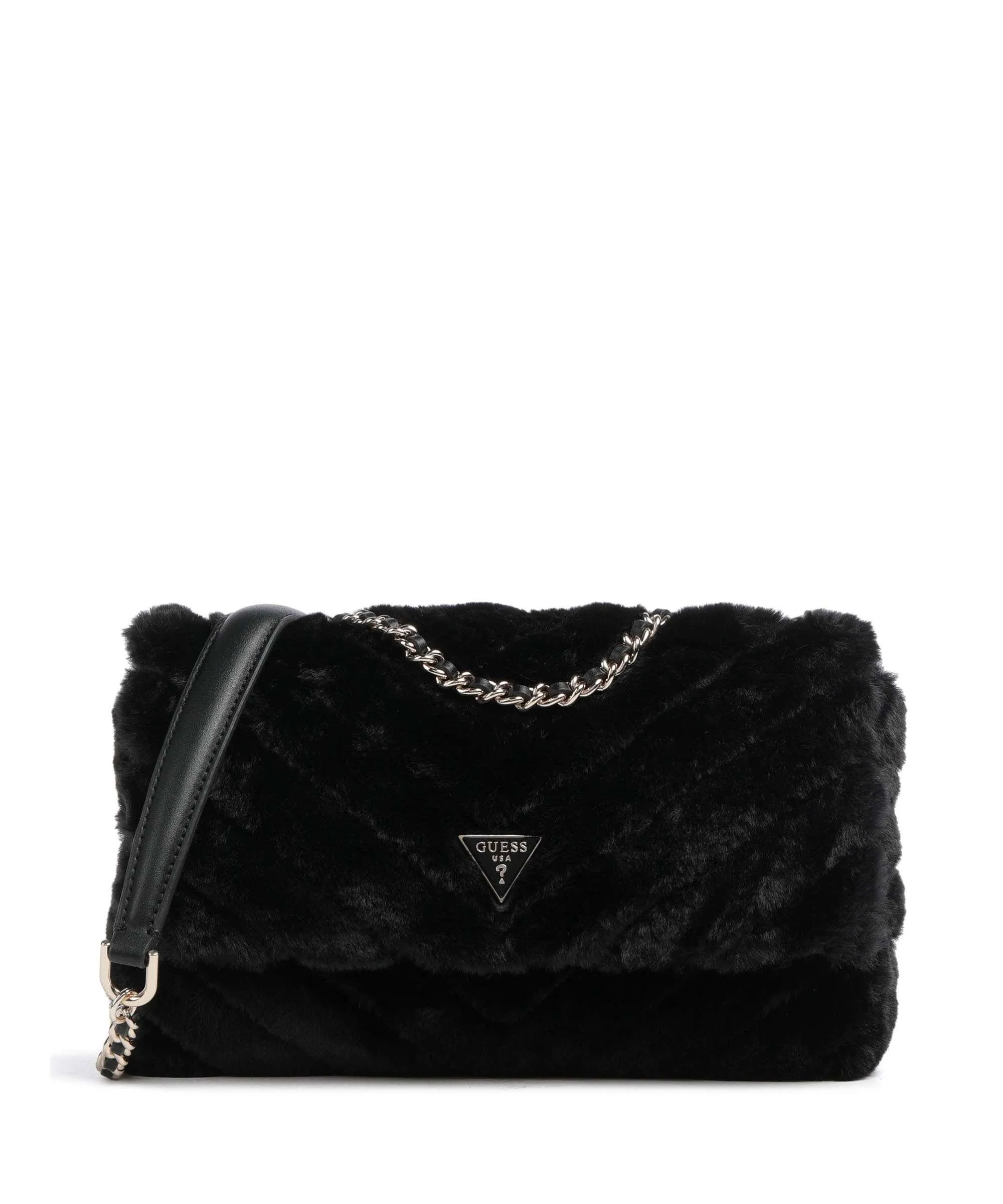  Guess Katine Borsa a spalla eco-pelliccia nero  