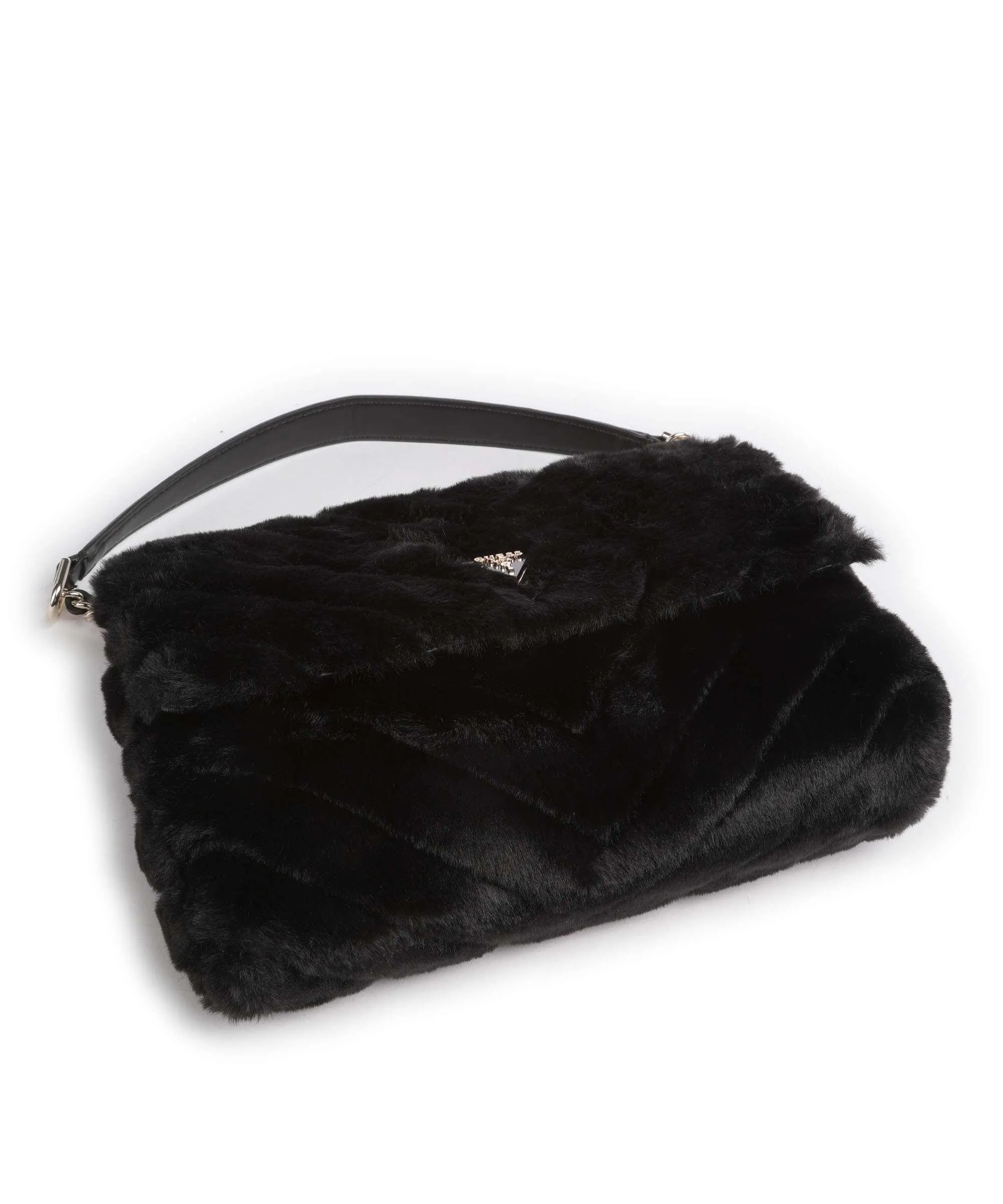  Guess Katine Borsa a spalla eco-pelliccia nero  
