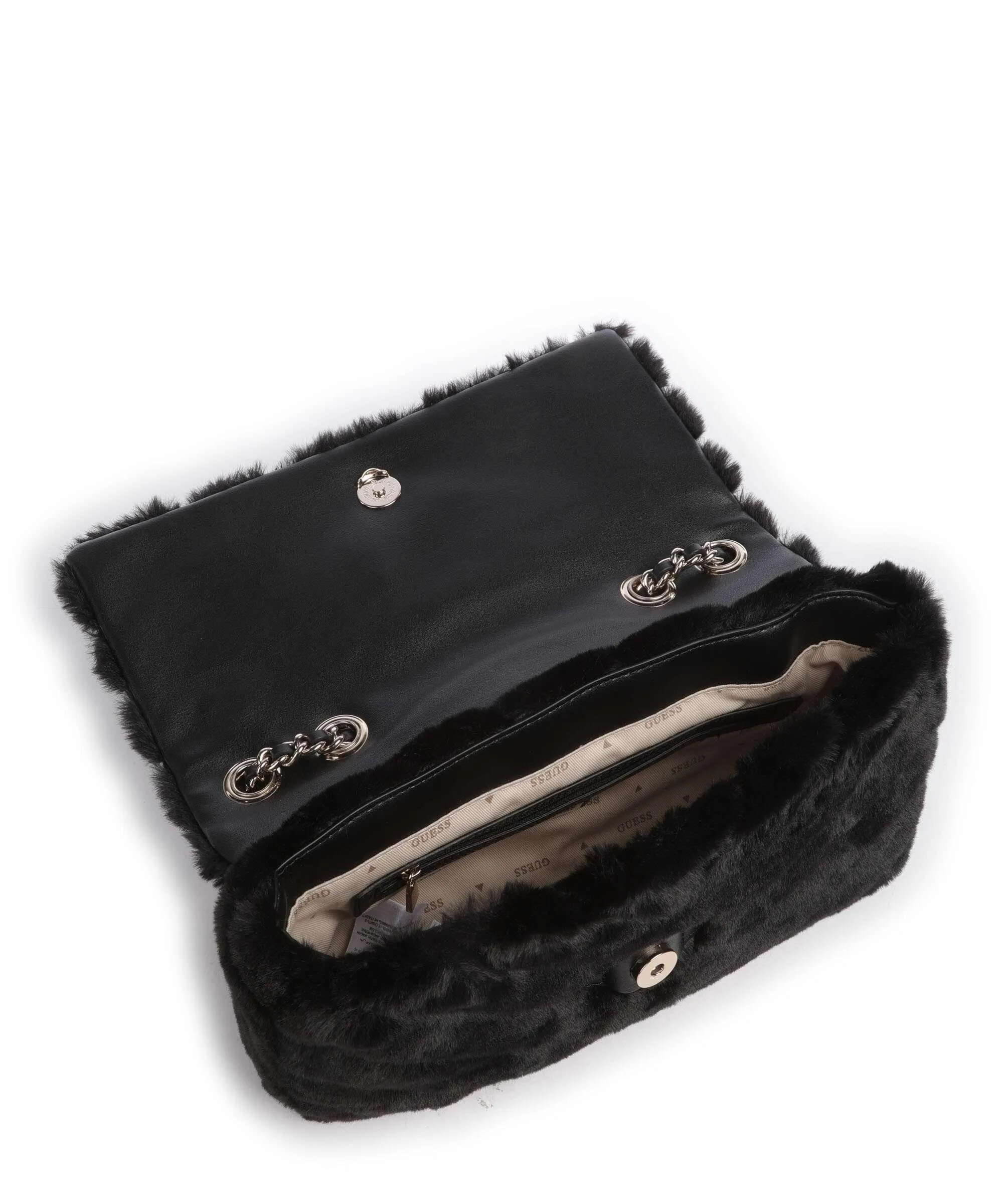  Guess Katine Borsa a spalla eco-pelliccia nero  