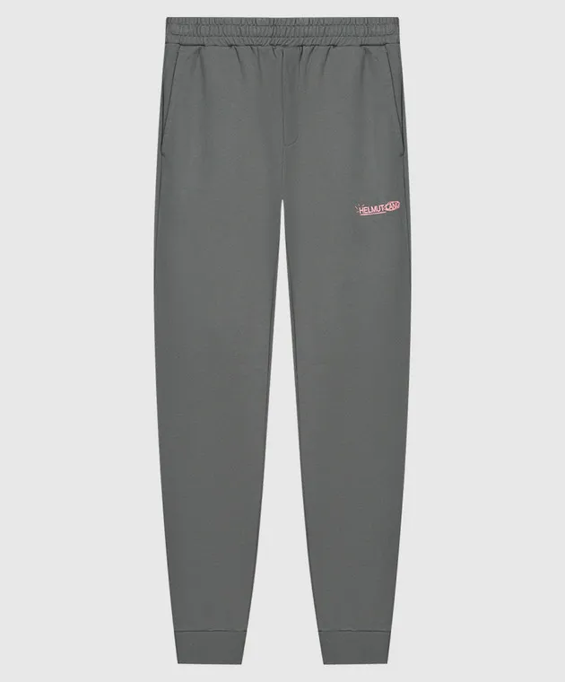 Helmut Lang Joggers grigi con stampa logo N09HM210