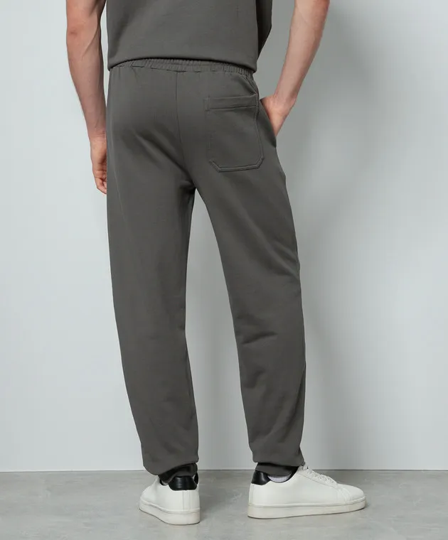Helmut Lang Joggers grigi con stampa logo N09HM210