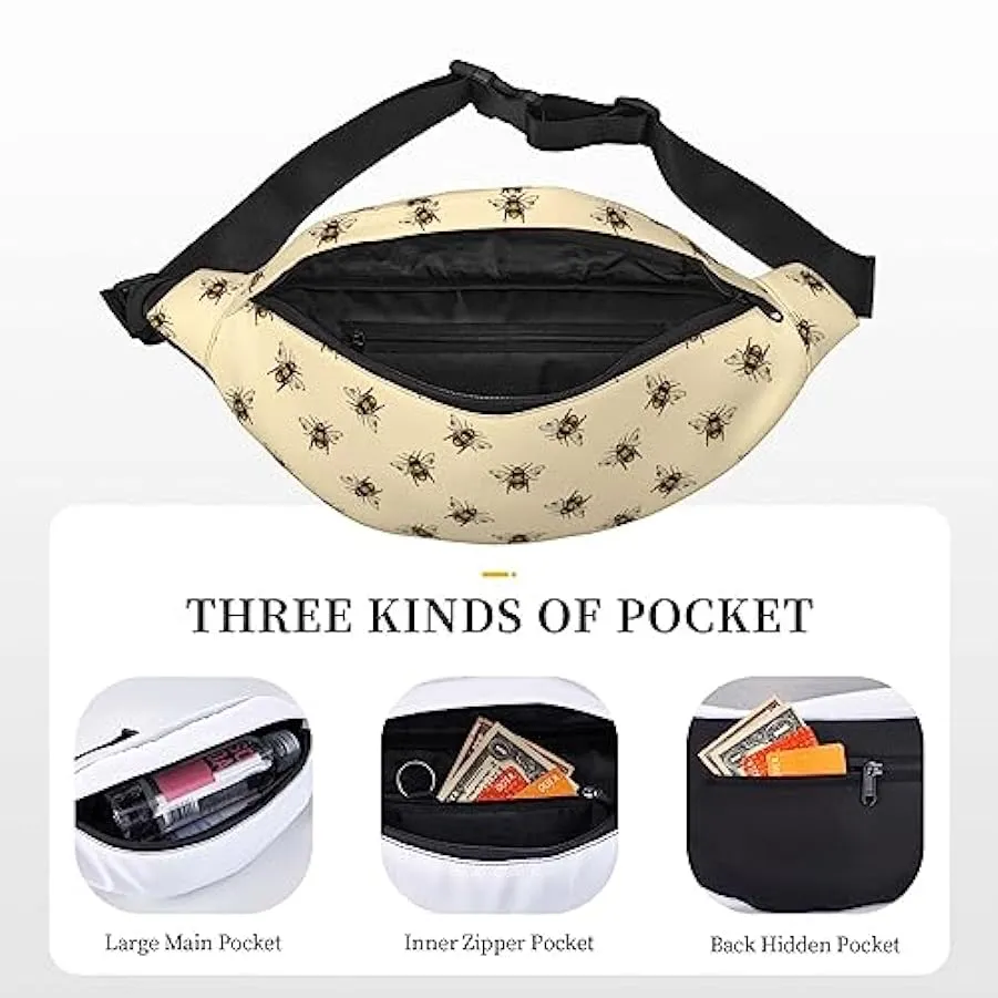 Honey Bee Marsupio per donne uomini marsupio cintura regolabile casual petto borsa marsupio, per viaggi escursionismo marsupio, 