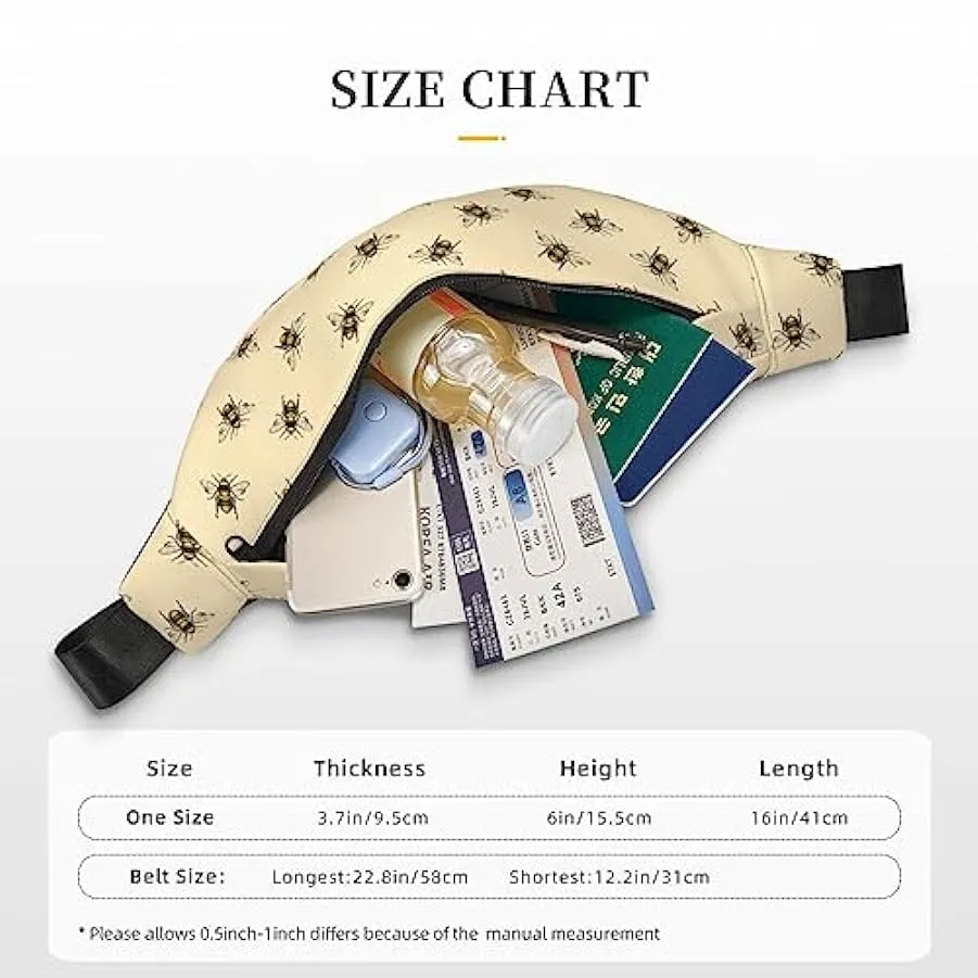 Honey Bee Marsupio per donne uomini marsupio cintura regolabile casual petto borsa marsupio, per viaggi escursionismo marsupio, 