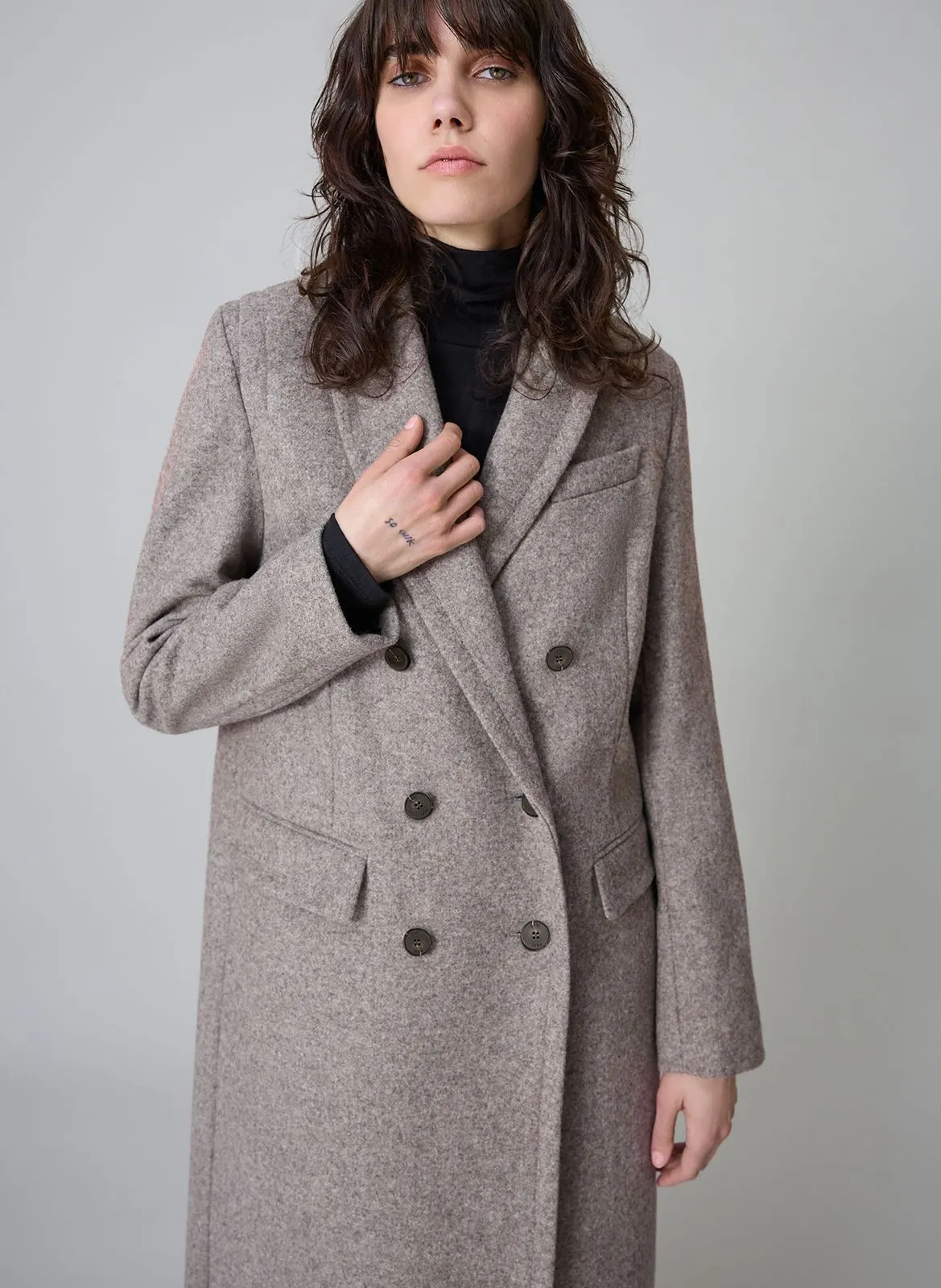  IKKS   Cappotto con revers in lana | Beige