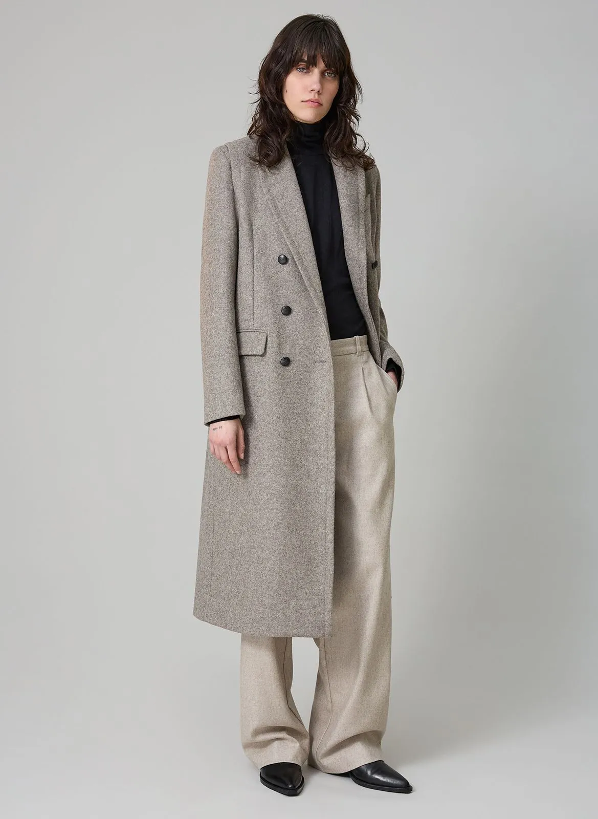  IKKS   Cappotto con revers in lana | Beige