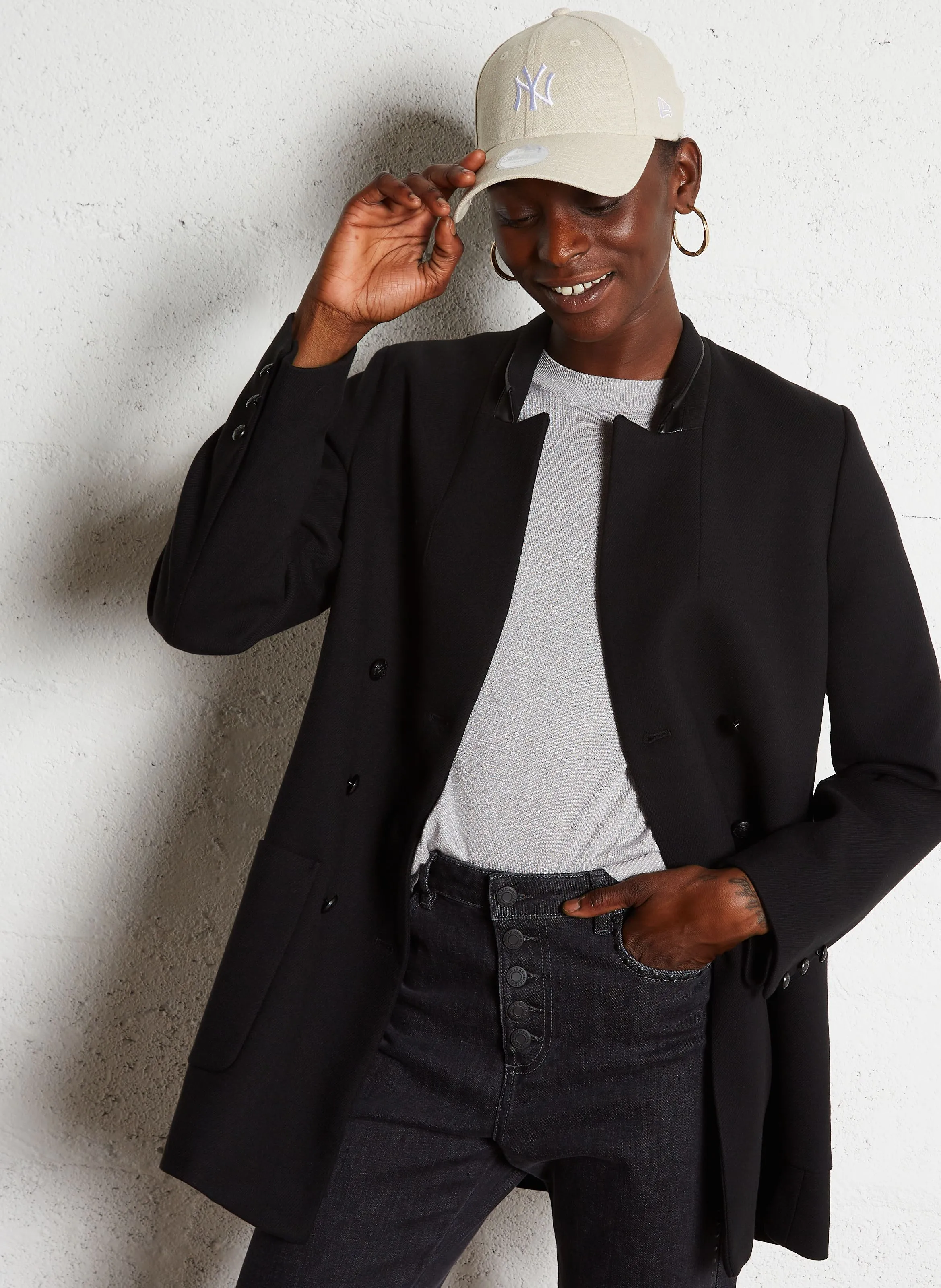  IKKS   Cappotto con taglio sartoriale diritto | Nero
