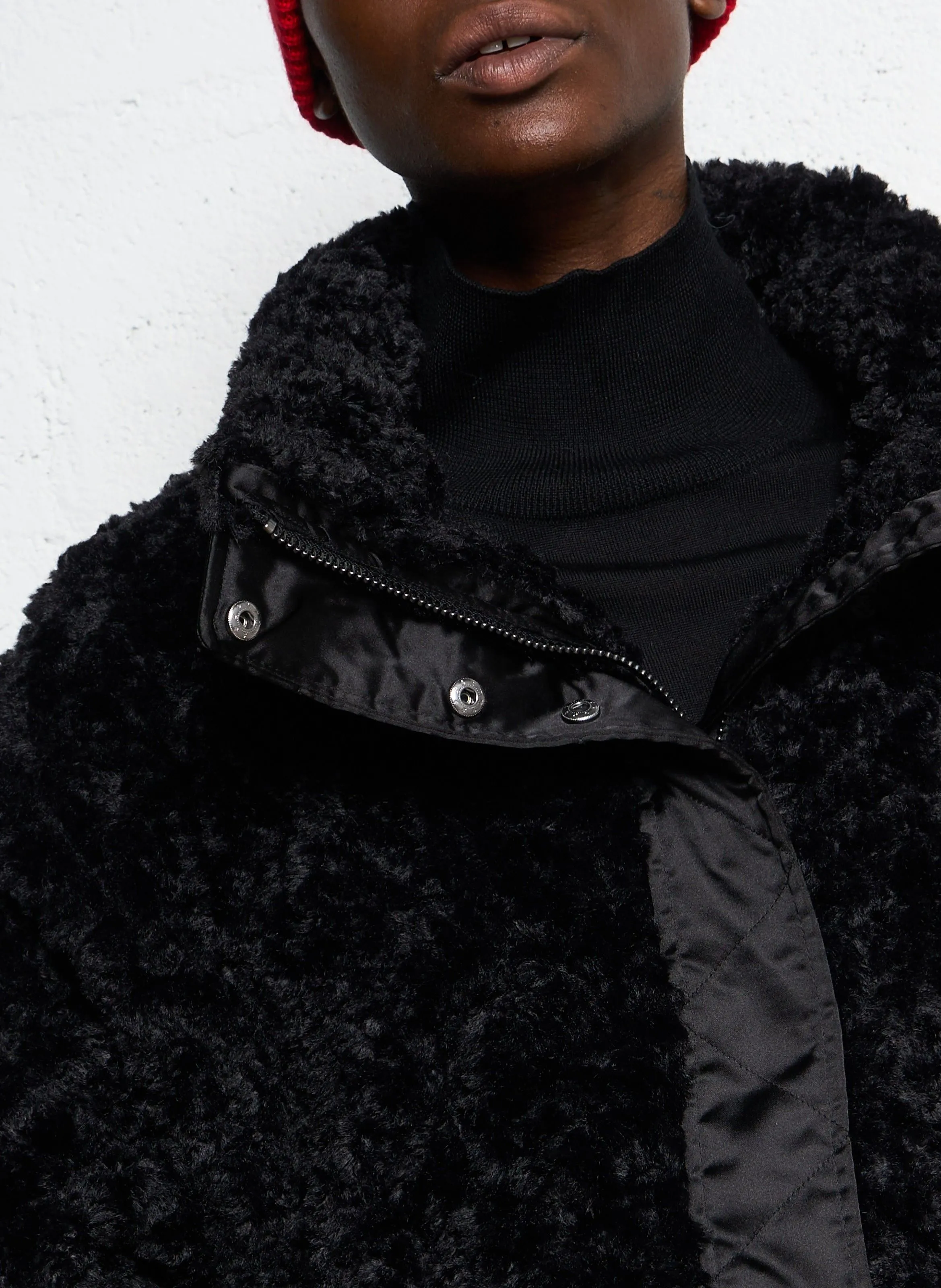  IKKS   Cappotto dritto in sherpa | Nero
