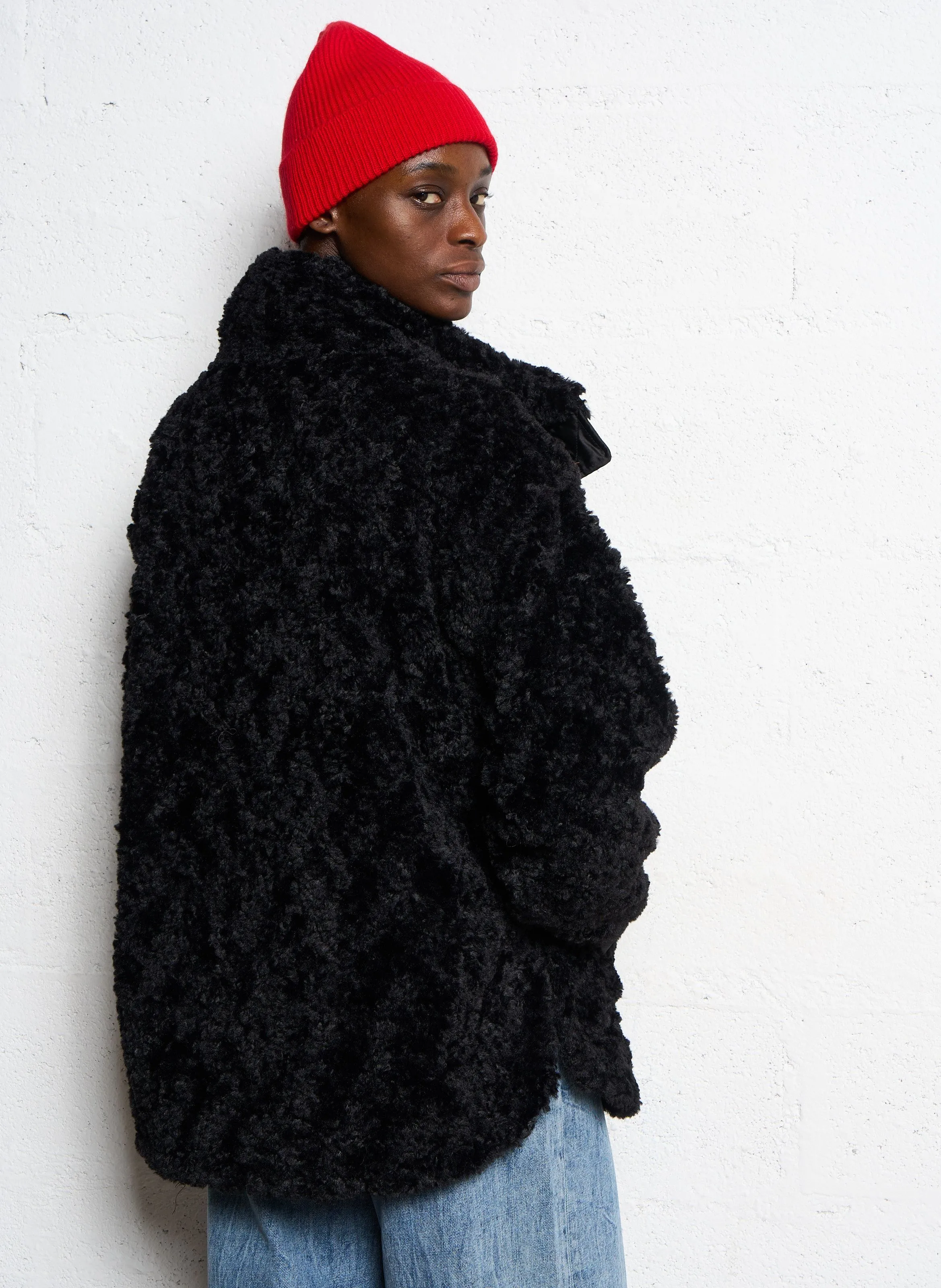  IKKS   Cappotto dritto in sherpa | Nero