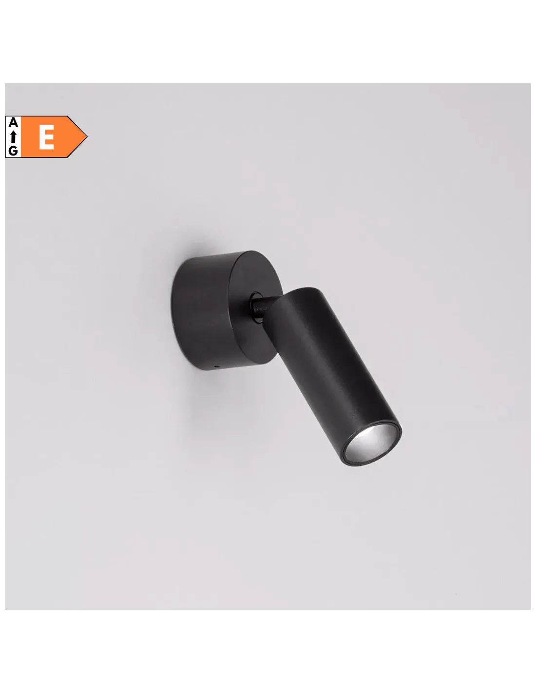 Isyluce 790B Lampada da parete orientabile, Nero, 5W, Luce calda, Fascio luce stretto 26 gradi