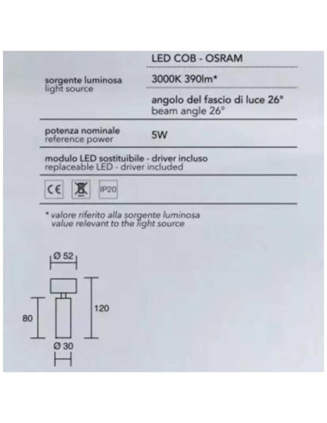 Isyluce 790B Lampada da parete orientabile, Nero, 5W, Luce calda, Fascio luce stretto 26 gradi