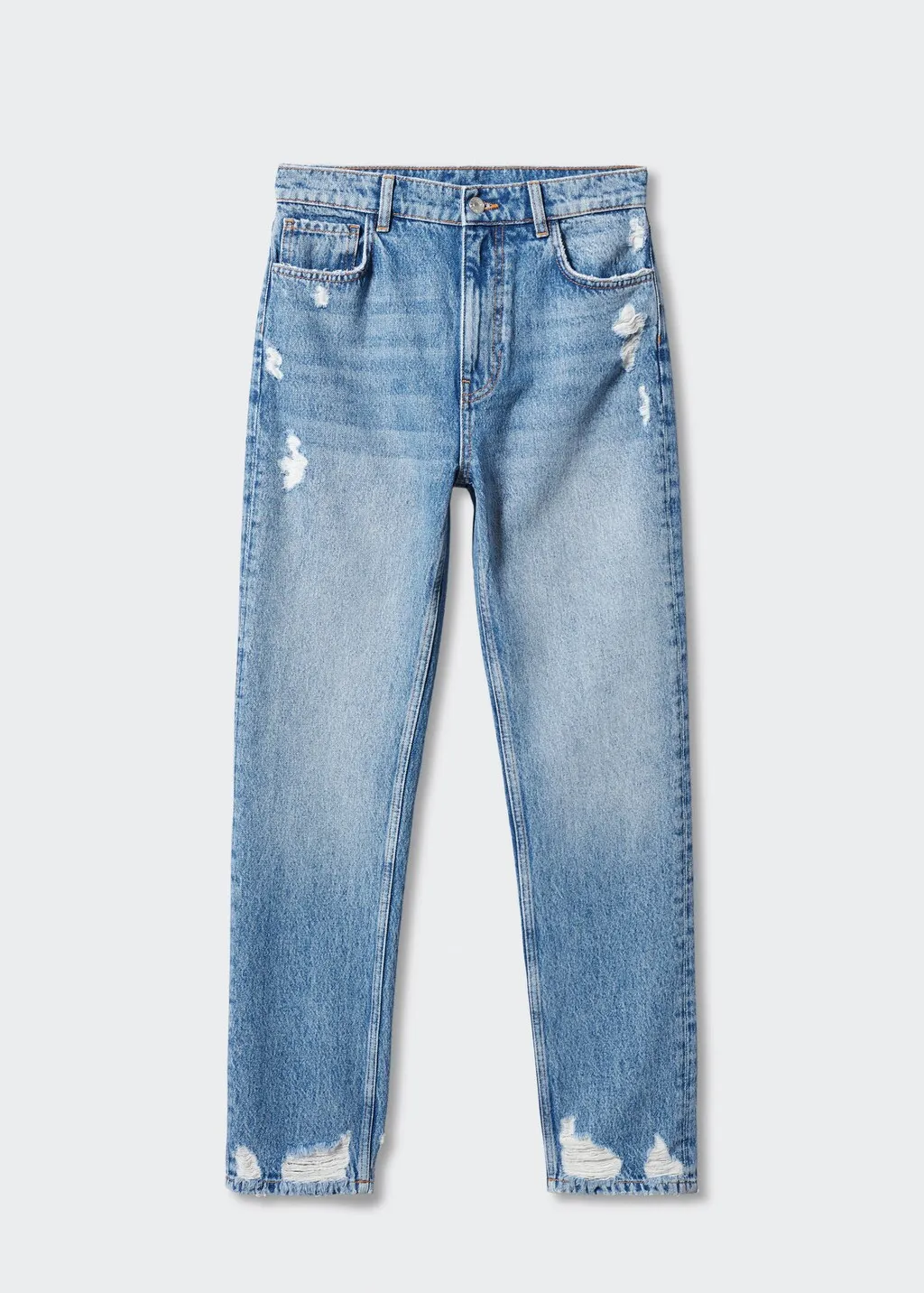 Jeans diritti vita alta strappa
