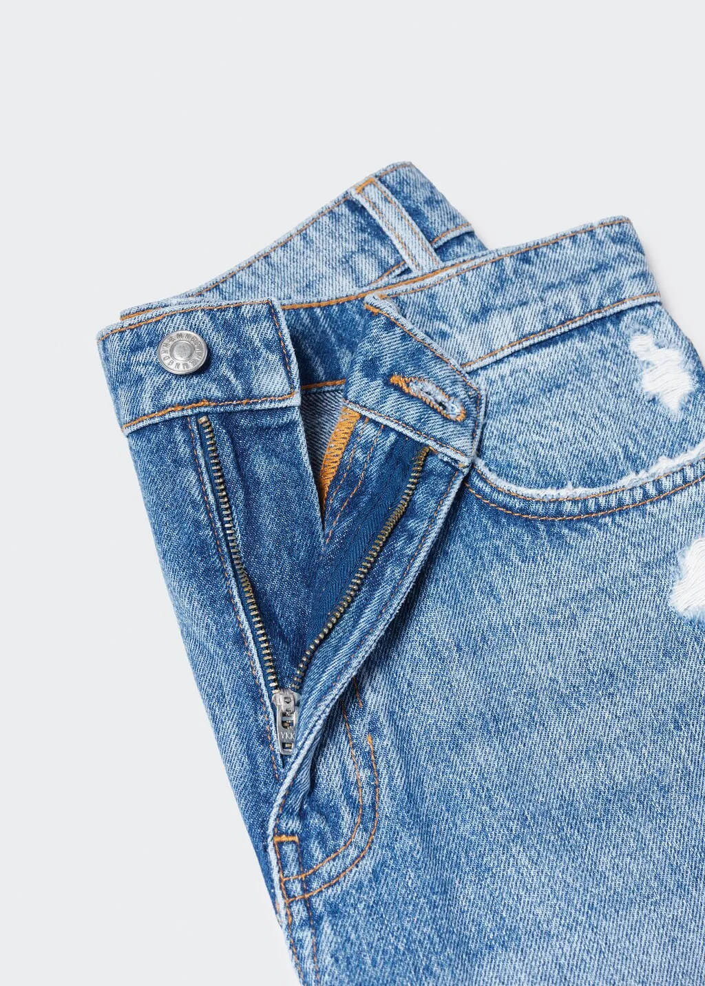 Jeans diritti vita alta strappa