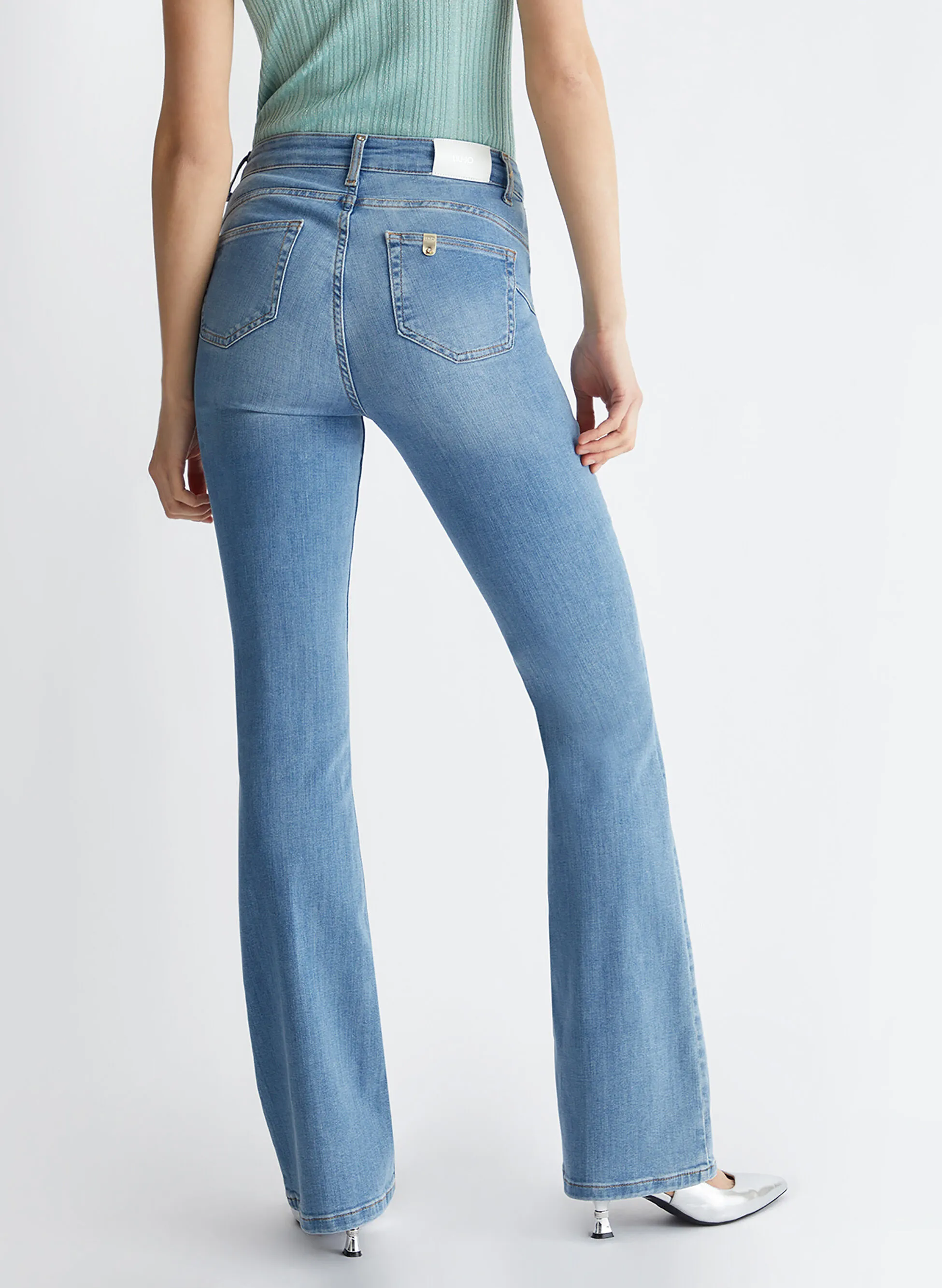 jeans flare a vita alta