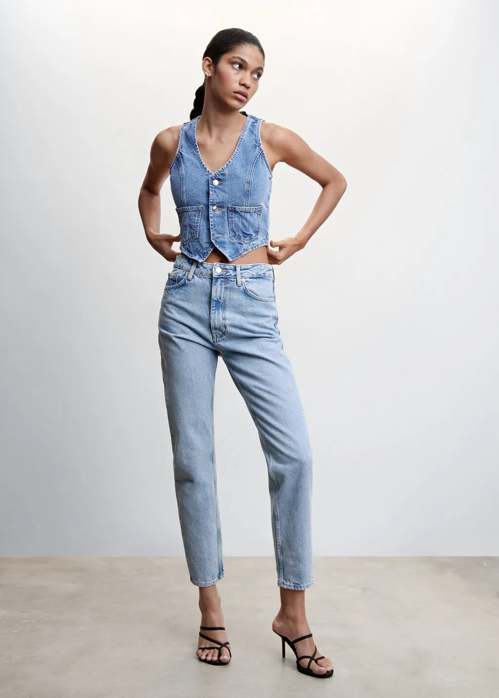 Jeans mom vita alta