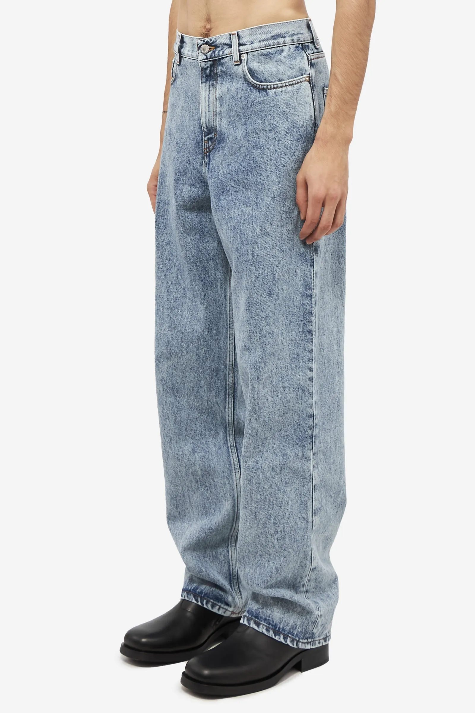 Jeans WIDE CUT in cotone blu