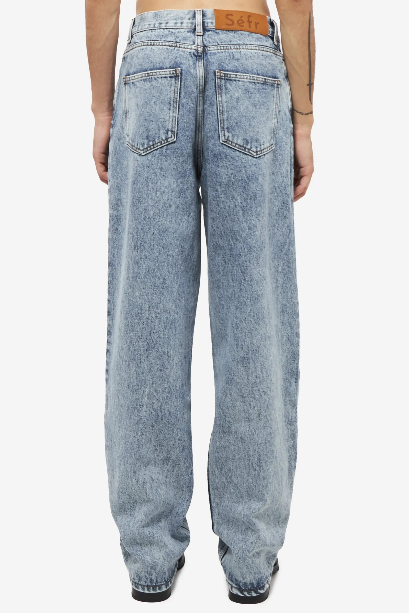 Jeans WIDE CUT in cotone blu