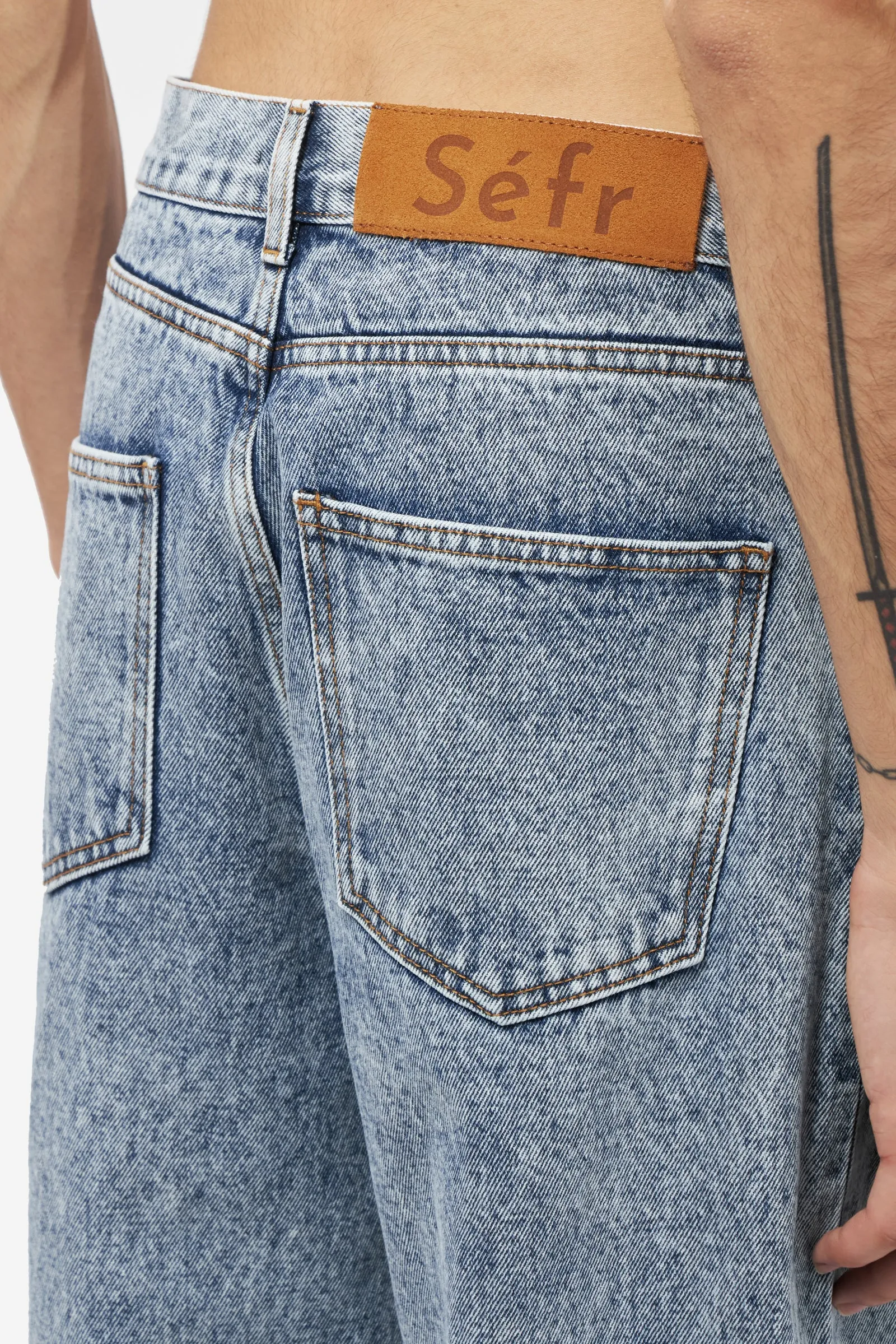 Jeans WIDE CUT in cotone blu