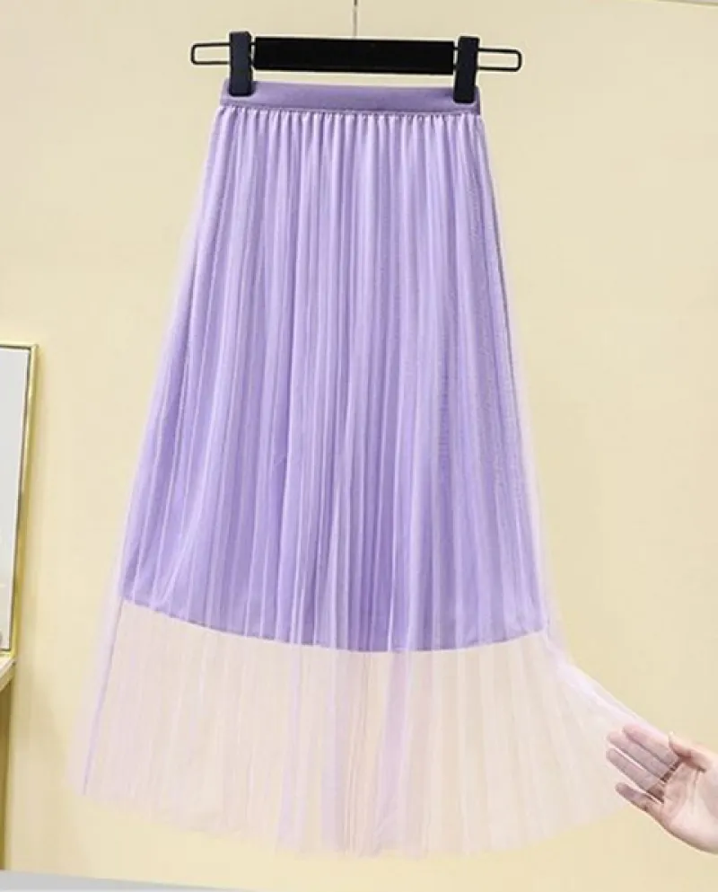Jmprs Gonna in Tulle Estivo Moda Elegante Ol Elastico Vita Alta Donna M