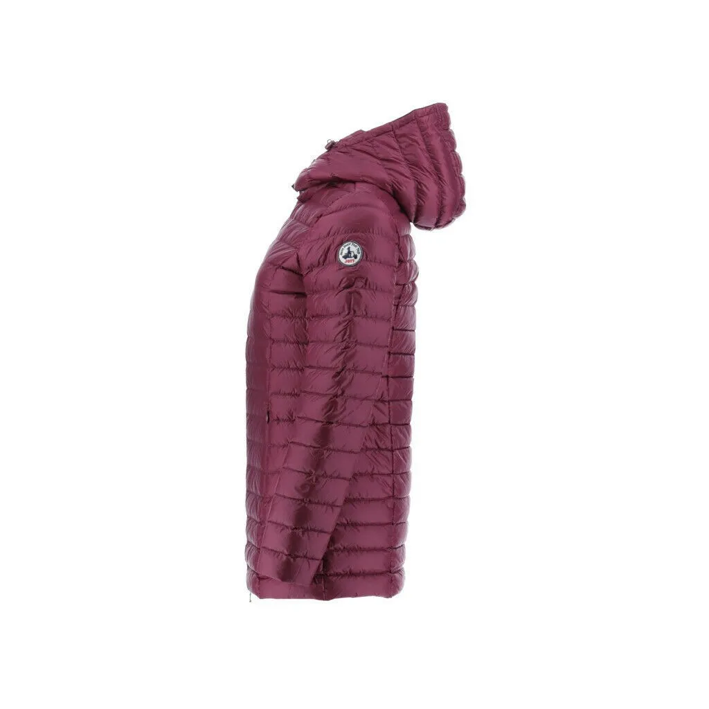 JOTT piumino lungo donna melanzana con bottoni imbottitura 90% piumino 10% piuma mod NOUR