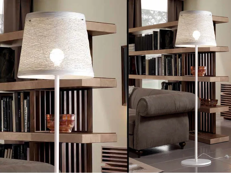 Lampada da Terra ILLUMINANDO – CORDA Metallo Corda Bianco