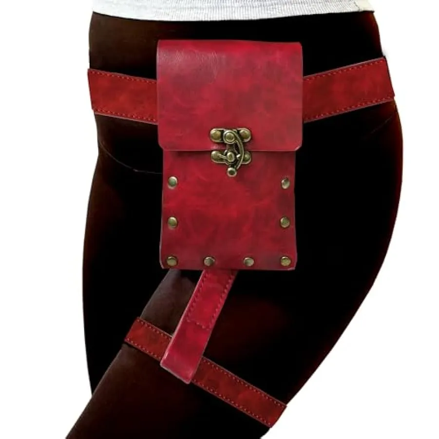 Larswon Borsa da gamba, borsa rinascimentale borsa imbracatura da gamba borsa da cintura in pelle sintetica per le donne Hip bag