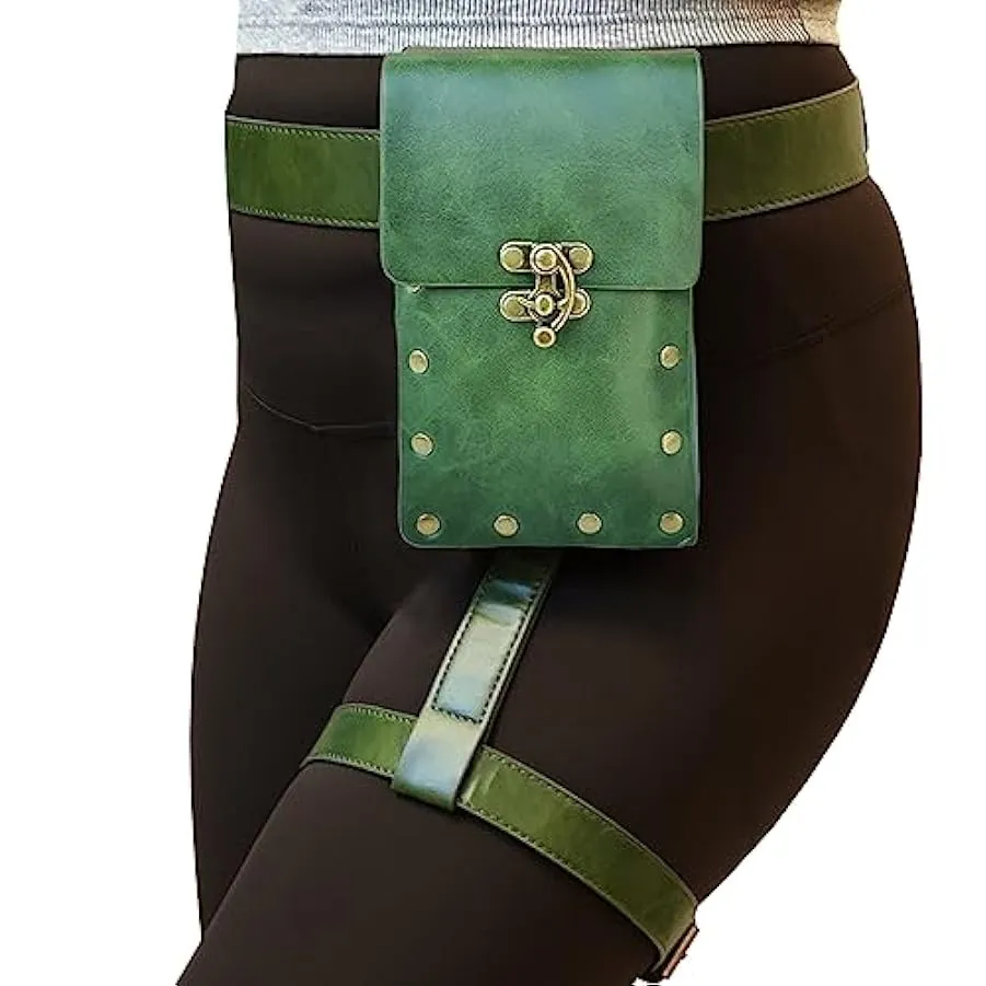 Larswon Borsa da gamba, borsa rinascimentale borsa imbracatura da gamba borsa da cintura in pelle sintetica per le donne Hip bag