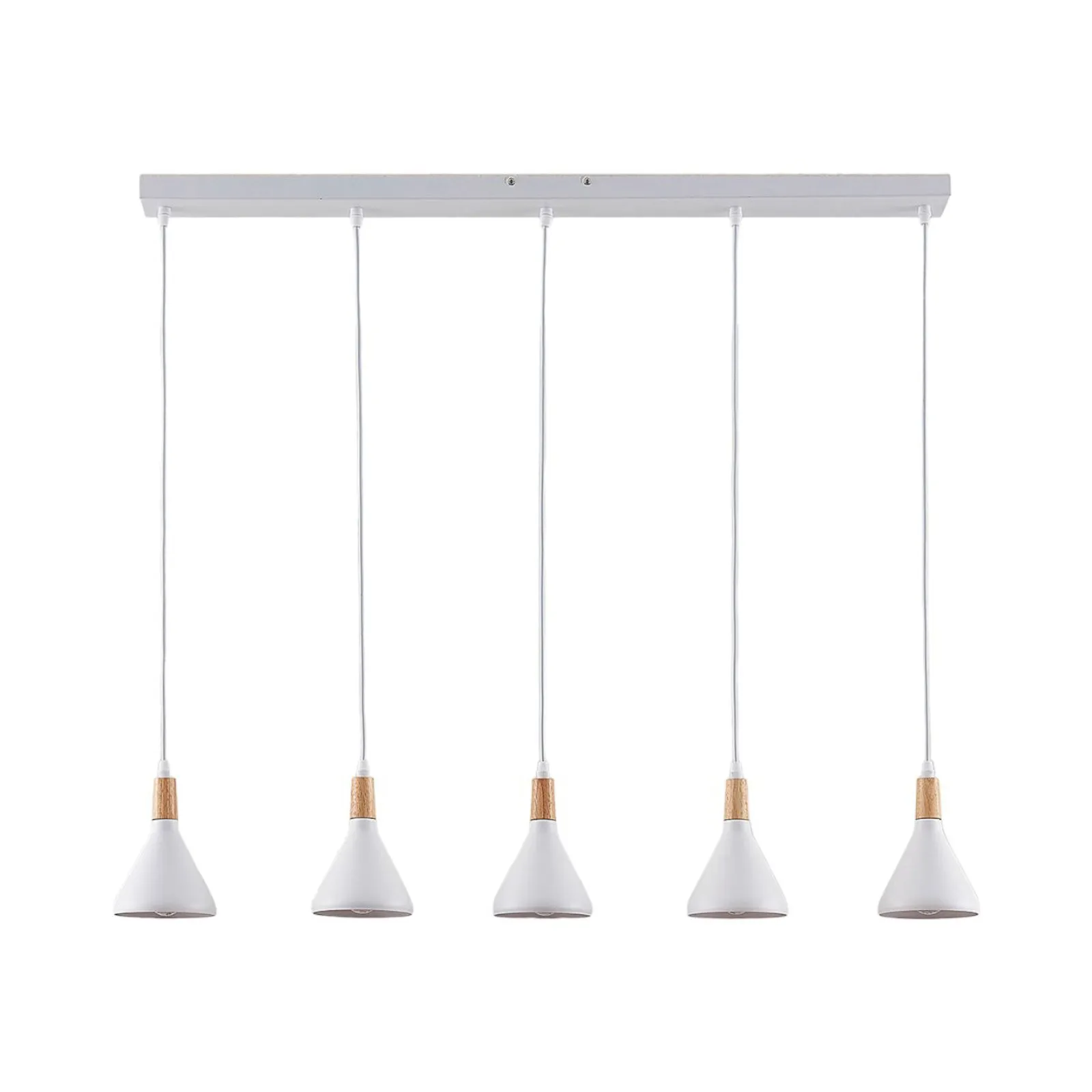 Lindby lampada a sospensione Arina, 100 cm, bianco, a 5 luci, E14