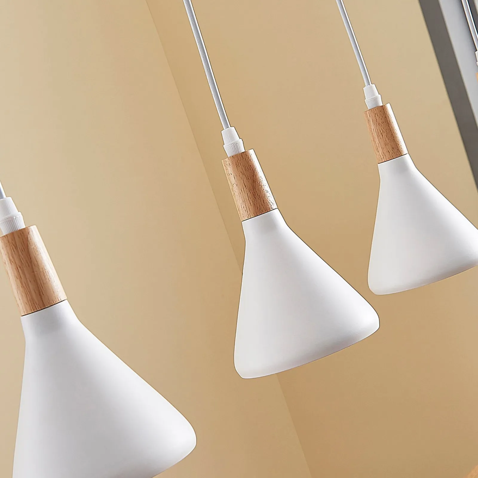 Lindby lampada a sospensione Arina, 100 cm, bianco, a 5 luci, E14