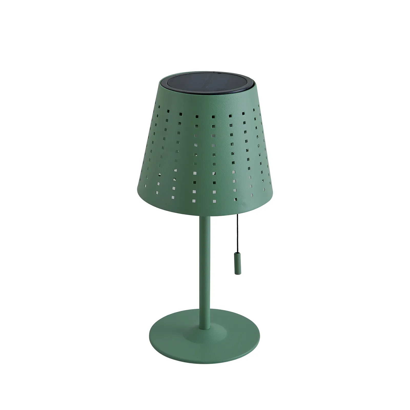 Lindby Lampada da tavolo LED Hilario, verde, ferro, batteria ricaricabile