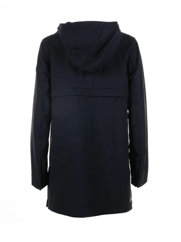Long blue jacket in stretch softshell