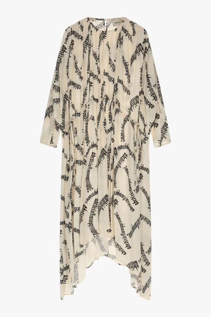  Long oversized dress with contrasting writing print    