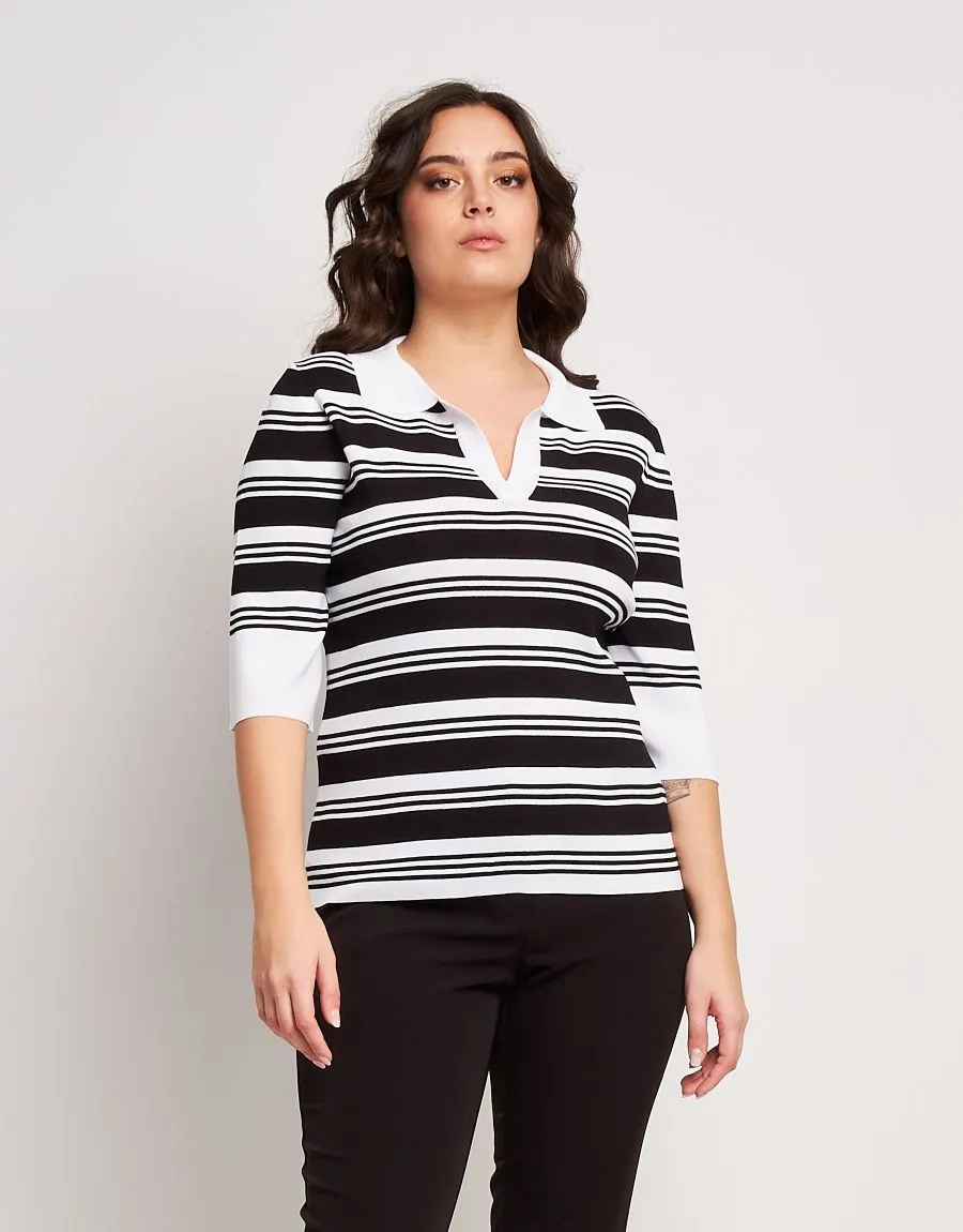 Maglia a righe con colletto