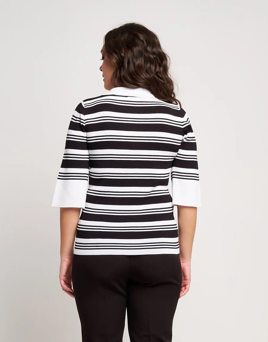 Maglia a righe con colletto