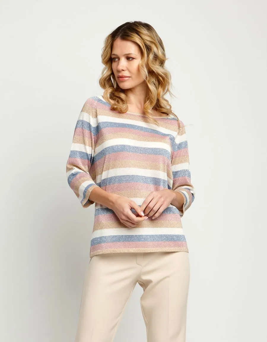 Maglia a righe jacquard