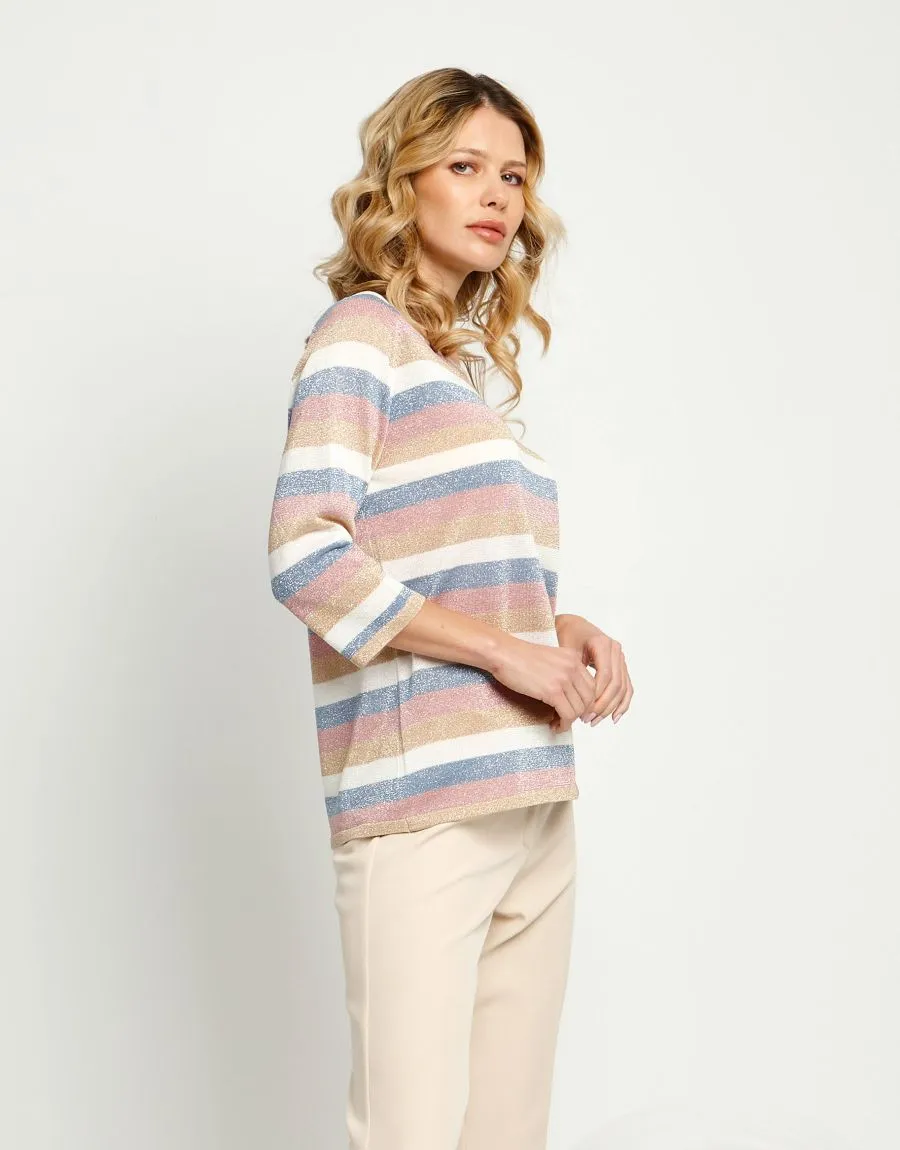Maglia a righe jacquard