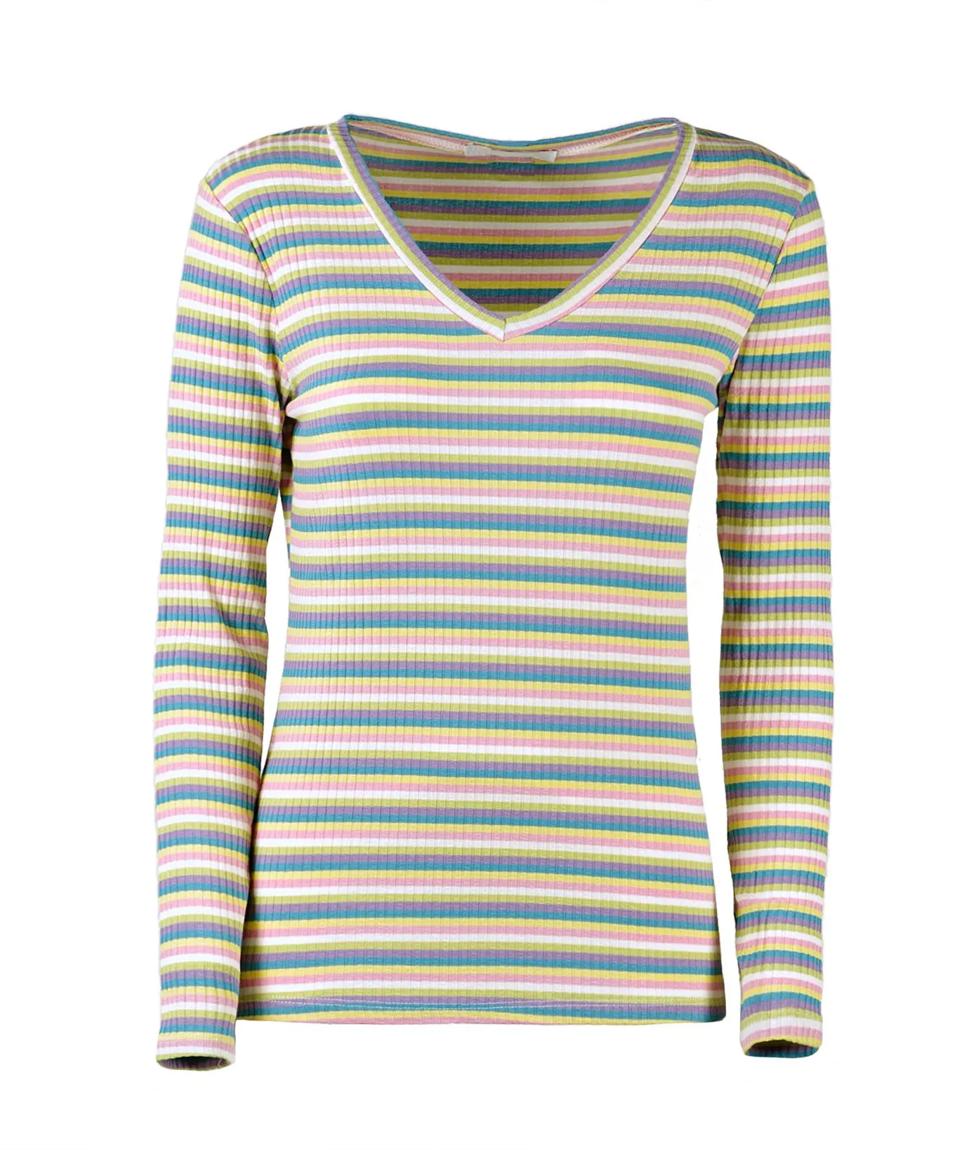 Maglia multicolor verde a righe