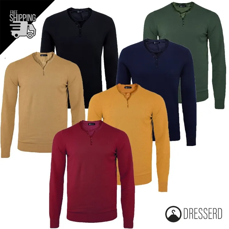 Maglia Uomo Manica Lunga Maglioncino Serafino Con Top Maglia Invernale Dresserd