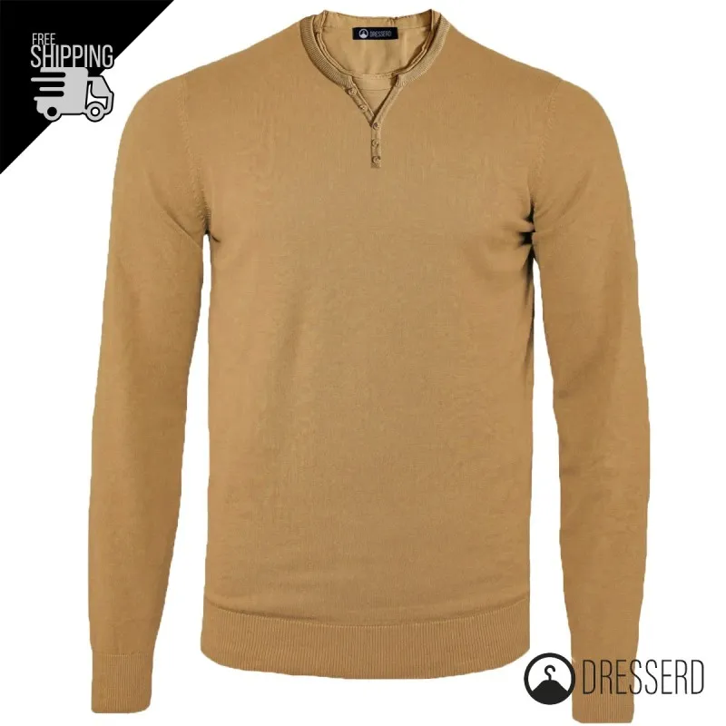 Maglia Uomo Manica Lunga Maglioncino Serafino Con Top Maglia Invernale Dresserd